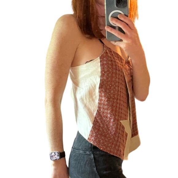 MAIYET Embellished Cotton Blend Cut Out Top Size 36 - Picture 4 of 12